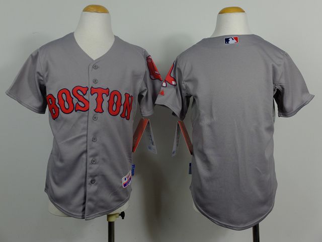 Youth Boston Red Sox Blank Grey MLB Jerseys->boston red sox->MLB Jersey